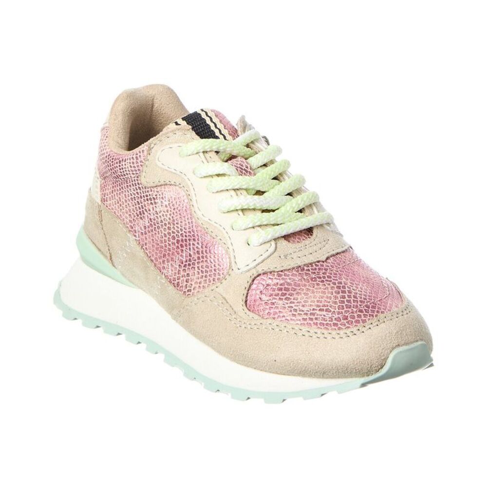 Shushop Phoebe Leather-Trim Sneaker, Blue